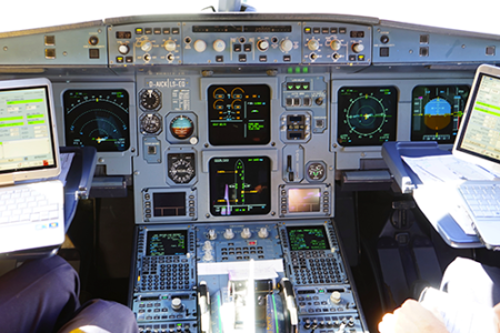 Cockpit Aircraft to illustrate DC/DC Converters for Avionics
