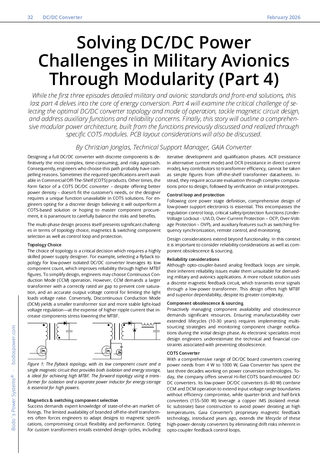 Solving DC/DC Power Challenges in Military Avionics Through Modularity (Part 4)